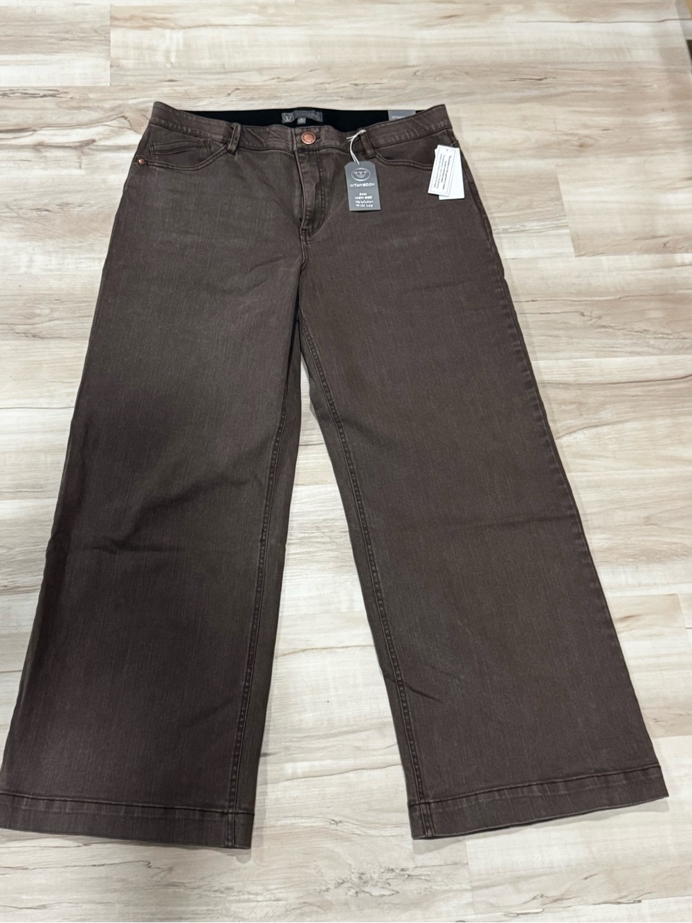 Wit & Wisdom Women's High-Rise Wide Leg Jeans - Brown - Picture 3 of 9